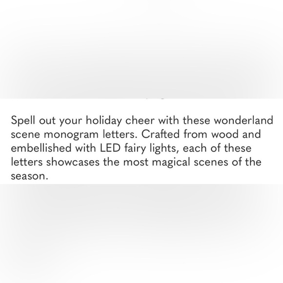 Anthropologie Monogram Wonderland Light Up Scene Letter A NIB - Picture 13 of 13